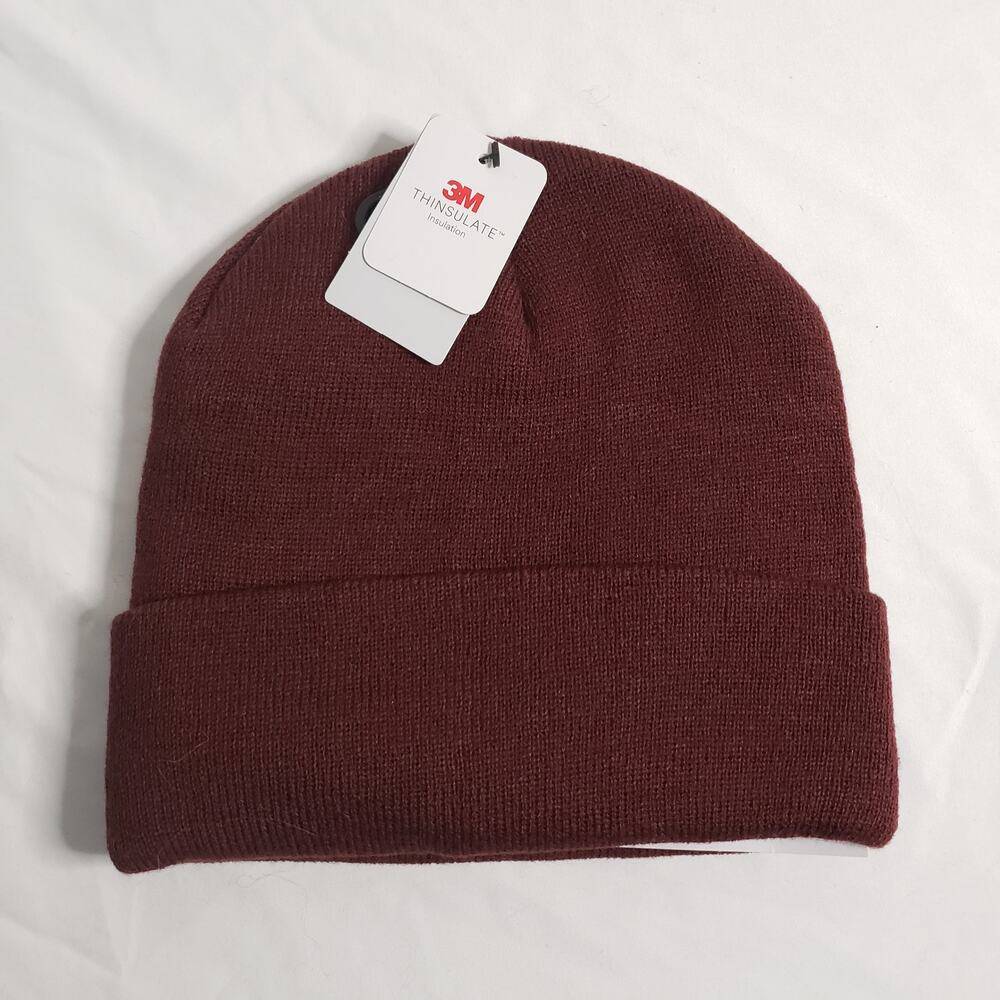 3M Thinsulate Insulate Unisex‎ One Size Double Layer Hat Maroon Red Simple New